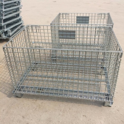 Heavy Duty Galvanized Storage Cage With Wire Mesh, Collapsible Warehouse Heavy Duty Wire Folding Cage Storage Steel Mesh